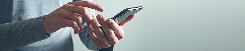 A woman using her smartphone.